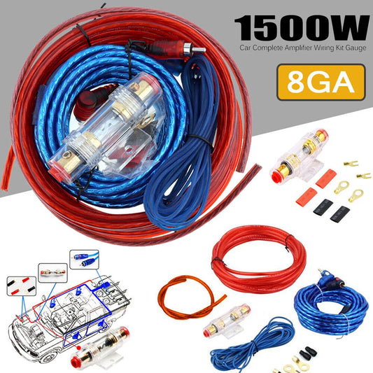 1500W/2000W Car Audio Amplifier Wiring kits. 8GA Power wire. 60AMP fuse holder.