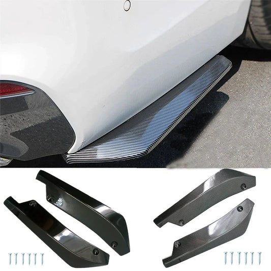 Universal Car Rear Bumper Diffuser Strip Splitter. Carbon Fiber Winglets Side Skirt Extensions