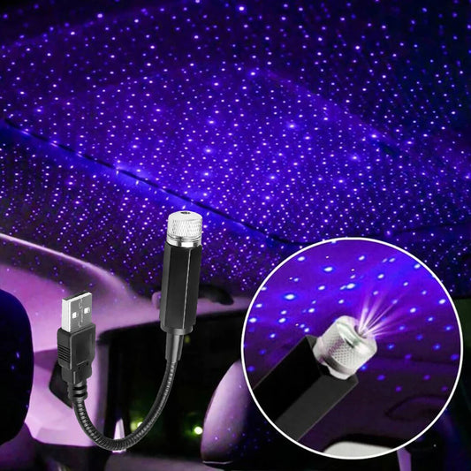 1Pc Mini USB Car Roof Starlight Projection Spotlight. Star Atmosphere, Galaxy Lamp Projector. Car/Home ceiling Decorative Lamp
